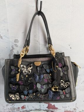 Coach Dreamer Butterfly 🦋 Exotic Snakeskin  Appliques Handbag.